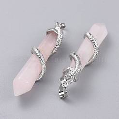 Natural Rose Quartz Big Pointed Pendants&nbsp;X-G-F696-B13