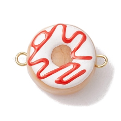 Handmade Lampwork Enamel Donut Connector Charms&nbsp;PALLOY-JF02573