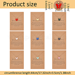 9Pcs 9 Colors Butterfly Acrylic Pendant Necklace with Light Gold Alloy Cable Chains&nbsp;NJEW-AN0001-79