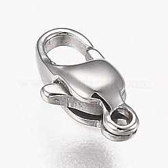 Tarnish Resistant Polished 316 Surgical Stainless Steel Lobster Claw Clasps&nbsp;STAS-Z013-12P