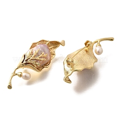 Leaf Brass Brooches for Women&nbsp;JEWB-N001-17G