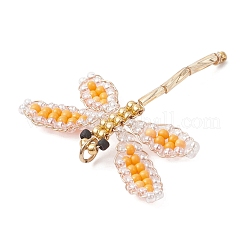 Glass Seed Beaded Dragonfly Pendants&nbsp;PALLOY-MZ00983-02