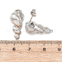 Conch Brass Stud Earrings&nbsp;EJEW-D351-07P