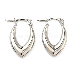 V-Shaped 201 Stainless Steel Hoop Earrings&nbsp;EJEW-D354-07P