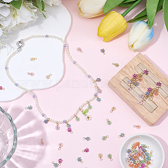 80Pcs 10 Sets Flower Glass Seed Beaded Charms&nbsp;FIND-SC0021-45