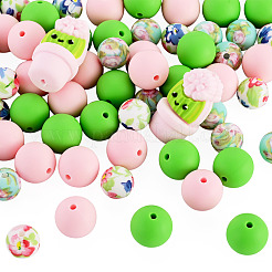 62Pcs 5 Styles 3D Three-Dimensional Silicone Beads&nbsp;SIL-TA0003-53A