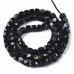 Natural Golden Sheen Obsidian Beads Strands&nbsp;G-R460-036