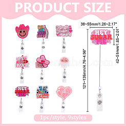 9Pcs Acrylic & ABS Plastic Badge Reel&nbsp;HJEW-ME00145