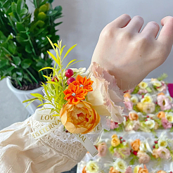 100Pcs 10 Colors Polyester Rhinestone Flower for Ornament Appliques DIY Wedding&nbsp;FIND-SP0004-89