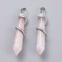 Natural Rose Quartz Big Pointed Pendants&nbsp;X-G-F696-B13