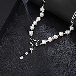 Star Pendant Necklace with Imitation Pearl&nbsp;TK4545