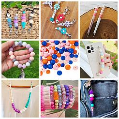 90Pcs 9 Styles Round & Rondelle Silicone Focal Beads&nbsp;SIL-TA0003-57A