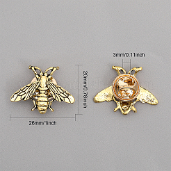 12Pcs Alloy Bees Lapel Pin&nbsp;JEWB-CA0001-36AG