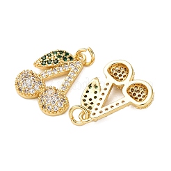 Brass Micro Pave Cubic Zirconia Pendants&nbsp;KK-K408-54G