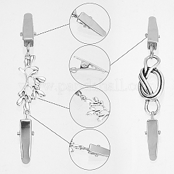 6Pcs 6 Styles Branch/Starfish/Flower Vintage Alloy & Iron Cardigan Clips&nbsp;AJEW-WR0002-09