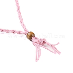 Braided Waxed Cord Empty Macrame Pouch Slider Necklace Making&nbsp;FIND-C061-01F