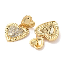 Brass Pave Cubic Zirconia Stud Earrings for Women&nbsp;EJEW-M258-08G