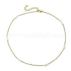 304 Stainless Steel Cable Chain Necklaces with Natural Cultured Freshwater Pearl Beads&nbsp;NJEW-JN06065