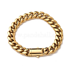 304 Stainless Steel Cuban Link Chains Bracelets for Unisex&nbsp;BJEW-K283-02C-G