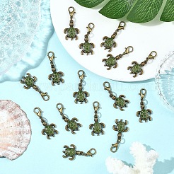 20Pcs Alloy Enamel Tortoise Pendant Decorations&nbsp;HJEW-YW00256