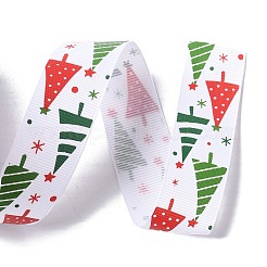 25 Yards Christmas Theme Printed Polyester Grosgrain Ribbon&nbsp;OCOR-C004-02G