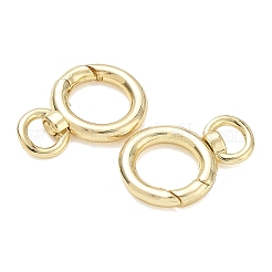 Rack Plating Brass Spring O Ring Clasps with Swivel Ring&nbsp;KK-CBAB1AF-09G