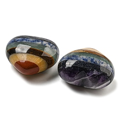 7 Chakra Gemstone Heart Palm Stones&nbsp;G-G123-10