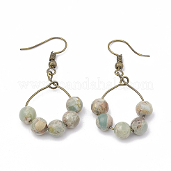 Natural Aqua Terra Jasper Dangle Earrings&nbsp;EJEW-S202-011B