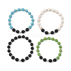Natural & Synthetic Gemstone Round Beaded Stretch Bracelets for Women Men&nbsp;BJEW-JB13928