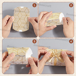 40Sets 2 Colors Hot Stamping Pillow Cardboard Paper Printed Candy Boxes&nbsp;CON-BBC0001-13A
