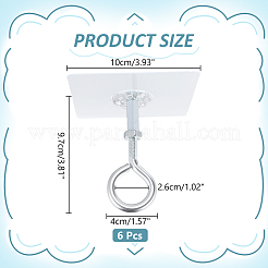 6 Bags PC Plastic & Stainless Steel Adhesive Ceiling Hooks&nbsp;AJEW-WR0003-32