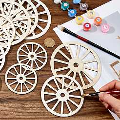 3Pcs Wood Wheel Wall Decoration for Living Room Bedroom&nbsp;DIY-WH0899-520