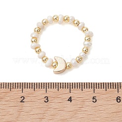 2Pcs 2 Styles Natural Cultured Freshwater Pearl Beaded Stretch Finger Rings&nbsp;RJEW-JR01008