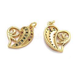 Brass Micro Pave Cubic Zirconia Pendants&nbsp;ZIRC-O039-15G
