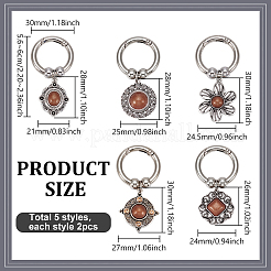 10Pcs 5 Style Alloy Acrylic Shoes Charms&nbsp;HJEW-PH02341