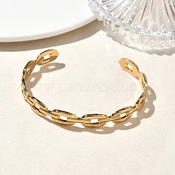 304 Stainless Steel Cuff Bangles&nbsp;BJEW-A160-01G