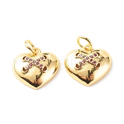 Brass Micro Pave Orchid Cubic Zirconia Pendants&nbsp;ZIRC-P094-27G-RS