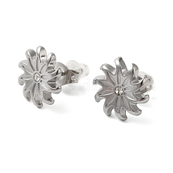 Non-Tarnish 304 Stainless Steel Embossing Stud Earrings&nbsp;EJEW-U001-06P-02