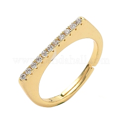 Brass Micro Pave Cubic Zirconia Finger Rings&nbsp;RJEW-H258-04G