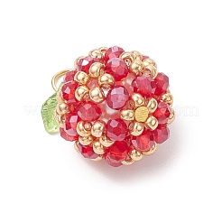 Acrylic & Glass Seed Beaded Pendants&nbsp;PALLOY-MZ00880-01