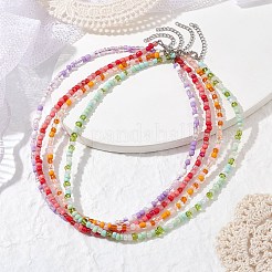 Glass Seed Beaded Necklace&nbsp;NJEW-JN04493