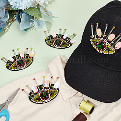 Eye Shape Rhinestone & Sequin Beaded Appliques&nbsp;PATC-FG0001-27