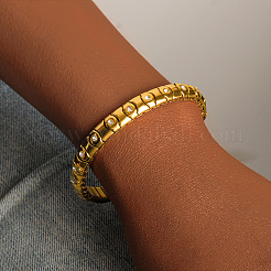 304 Stainless Steel & Clear Cubic Zirconia Stretch Bangles for Women&nbsp;WG7DF35-01