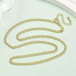 3MM Brass Curb Chain Necklaces&nbsp;NJEW-P339-03G