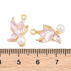 Alloy with Pearl Pink Enamel Pendants&nbsp;AL-CBA1FD3-26G-02