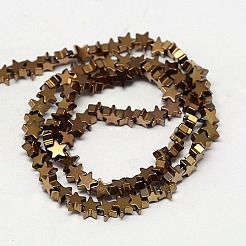 Electroplate Non-magnetic Synthetic Hematite Beads Strands&nbsp;G-J173-4x4mm-04