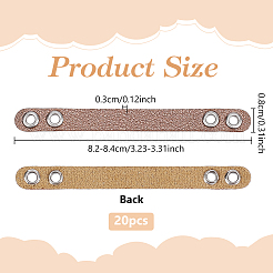 20Pcs Imitation Leather Bag Webbing Straps with Silver Color Plated Metal Eyelets for Bag Accessories&nbsp;DIY-NB0016-35F