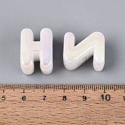 UV Plating Opaque Rainbow Iridescent Acrylic Beads&nbsp;OACR-P010-23B