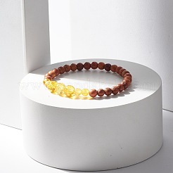 Natural Mixed Gemstone Beaded Stretch Bracelet&nbsp;BJEW-JB07731