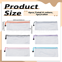 6Pcs 6 Colors PVC Mesh File Pockets&nbsp;AJEW-LP0006-65